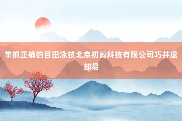 掌抓正确的目田泳技北京初剪科技有限公司巧并退却易